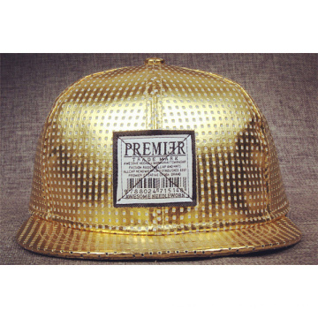 Chapéus lisos personalizados ouro da borda do Snapback